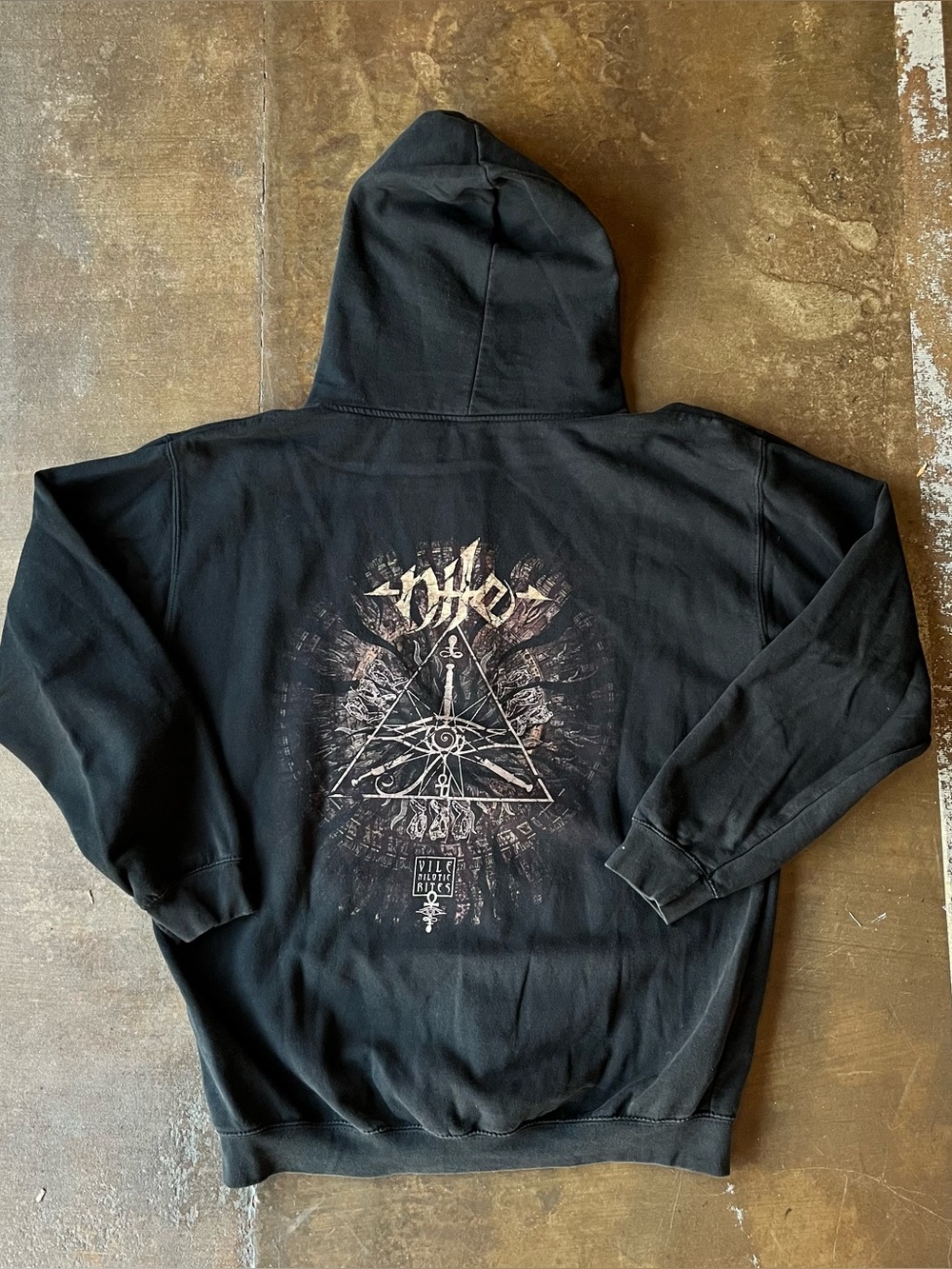 Nile Vile Nilotic Rites Black Unisex Full Zip Double Sided Hoodie Sweatshirt XL
